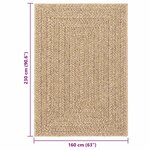 vidaXL Tapis ZIZUR beige 120x170 cm aspect de jute intérieur extérieur