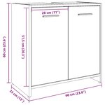 vidaXL Armoire lavabo de salle de bain vieux bois 60x33x60 cm