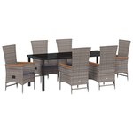 vidaXL Ensemble de salle à manger pour jardin 7 Pièces Gris Poly rotin