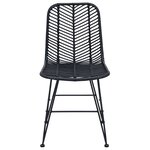 vidaXL Chaise de salle à manger 2 Pièces Noir 44 x 47 x 85 cm