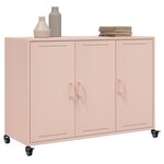 vidaXL Buffet rose 100 5x39x72 cm acier