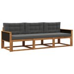 vidaXL Ensemble de canapés d'extérieur 3 Pièces Naturel et Anthracite
