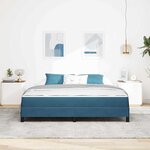 vidaXL Lit boxspring avec matelas Bleu foncé 180 x 200 cm Velours