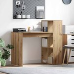 vidaXL Bureau Chêne artisanal 108 x 55 x 103 5 cm Bois d'ingénierie