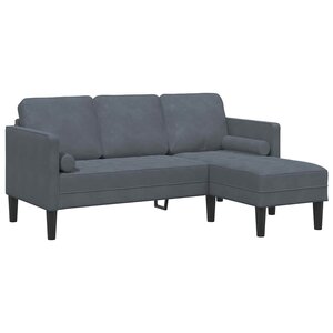 vidaXL Ensemble de Canapés Gris foncé 173 x 131 x 67 cm Velours