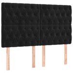 vidaXL Sommier à lattes de lit avec matelas Noir 140x200 cm Velours