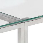 vidaXL Table console argenté acier inoxydable et verre trempé