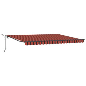 vidaXL Store rétractable automatique avec LED Orange et Marron 450x350 cm