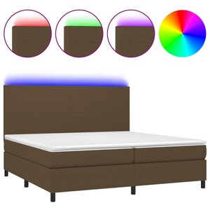 vidaXL Sommier à lattes de lit matelas et LED Marron foncé 200x200 cm