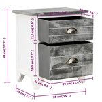 vidaXL Table de chevet 2 Pièces avec 2 tiroirs Gris et blanc
