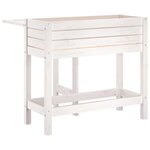 vidaXL Jardinière de jardin avec plateau pliant blanc bois pin massif