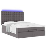 VidaXL Cadre de lit ottoman avec matelas gris 140x190 cm similicuir