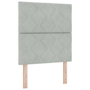 vidaXL Lit à ressorts avec matelas Gris clair 80 x 200 cm Velours