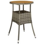 vidaXL Table de jardin Ø60x75 cm Acacia et résine tressée Gris
