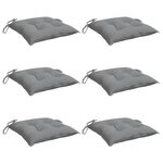 vidaXL Coussins de chaise lot de 6 gris 50x50x7 cm tissu oxford