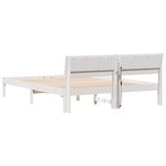 vidaXL Cadre de lit avec tête de lit Blanc 150 x 200 cm Pin massif
