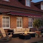 vidaXL Cadre de store manuel avec LEDs 3 x 2 5 m