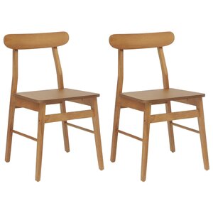 vidaXL Chaise de salle à manger 2 Pièces Naturel 43 x 44 5 x 77 cm