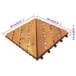 vidaXL Tuiles de terrasse 30 Pièces Marron 30x30 cm Bois massif d'acacia