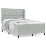 vidaXL Lit à ressorts avec matelas Gris clair 140 x 190 cm Velours