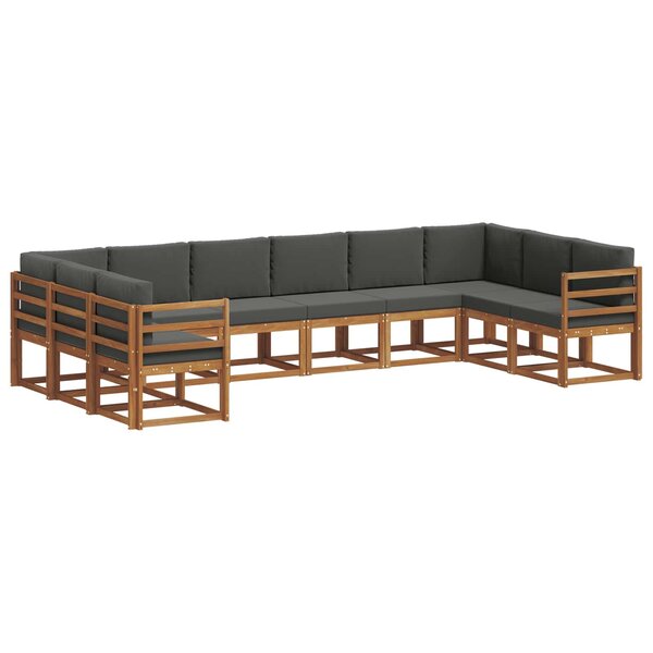 vidaXL Ensemble de canapés d'extérieur 10 Pièces Naturel et Anthracite