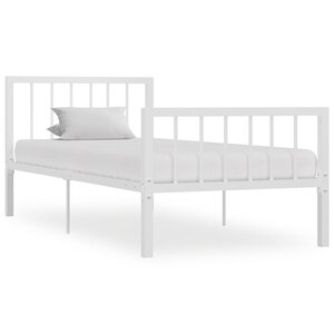 vidaXL Cadre de lit Blanc Métal 90 x 200 cm