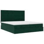 VidaXL Cadre de lit ottoman avec matelas vert foncé 180x200cm velours