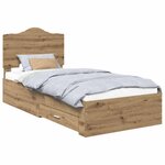vidaXL Cadre de lit Chêne artisanal 90 x 190 cm Bois d'ingénierie