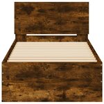 vidaXL Cadre de lit tête de lit chêne fumé 90x190 cm bois ingénierie