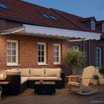 vidaXL Store rétractable manuel avec LEDs Blanc 3 x 2 5 m