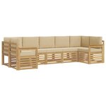 vidaXL Ensemble de canapés d'extérieur 6 pc Blanc et Beige Polyester