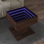 vidaXL Table basse avec LED chêne marron 50x50x45 cm bois d'ingénierie