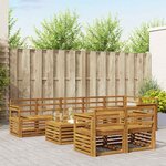 vidaXL Ensemble de canapés d'extérieur 9 pc Naturel Polyester