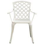 vidaXL Ensemble de bistro 3 Pièces Aluminium coulé Blanc