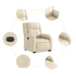 vidaXL Fauteuil inclinable électrique crème tissu
