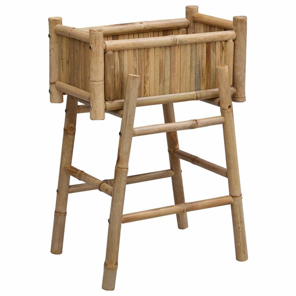vidaXL Jardinière avec support Naturel 50 x 38 x 74 cm Bambou