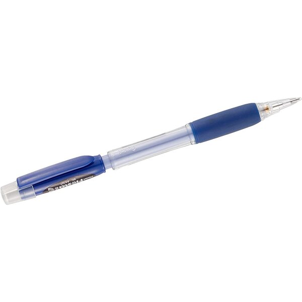 Porte-mine pentel fiesta 0.7mm rechargeable grip caoutchouc gomme avec capuchon corps bleu x 12 pentel