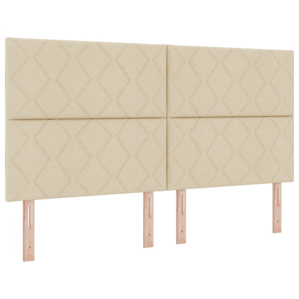 vidaXL Tête de Lit LED Ensemble de 3 Crème Rembourré 180 cm Moderne