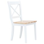 vidaXL Chaises à manger lot de 6 blanc et bois clair bois hévéa massif