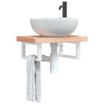 vidaXL Supports d'étagères pour lavabo 2 Pièces blanc rectangulaire acier