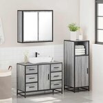 vidaXL Ensemble de meubles de salle de bain 3 Pièces Sonoma gris