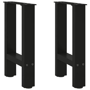 vidaXL Pieds de table basse Noir 2 pièces 38 x (42-43) cm Acier
