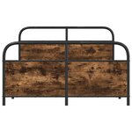 vidaXL Cadre de lit en métal sans matelas chêne fumé 140x190 cm