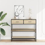vidaXL Table console chêne sonoma 90x35x80 cm bois d'ingénierie