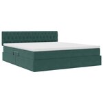 vidaXL Lit avec rangement et LED Vert foncé 160 x 200 cm Velours