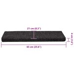 vidaXL Tapis d'escalier autocollants 30 pièces 65 x 21 x 4 cm Noir Bord rectangulaire