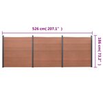 vidaXL Ensemble de panneaux de clôture marron 526x186 cm WPC