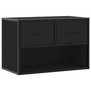vidaXL Meuble TV noir 60x31x39 5 cm bois d'ingénierie et métal