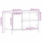 vidaXL Meuble TV Bois ancien 80 x 40 x 50 cm Bois d'ingénierie