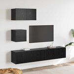 vidaXL Ensemble meuble TV 3 Pièces Chêne noir Bois d'ingénierie